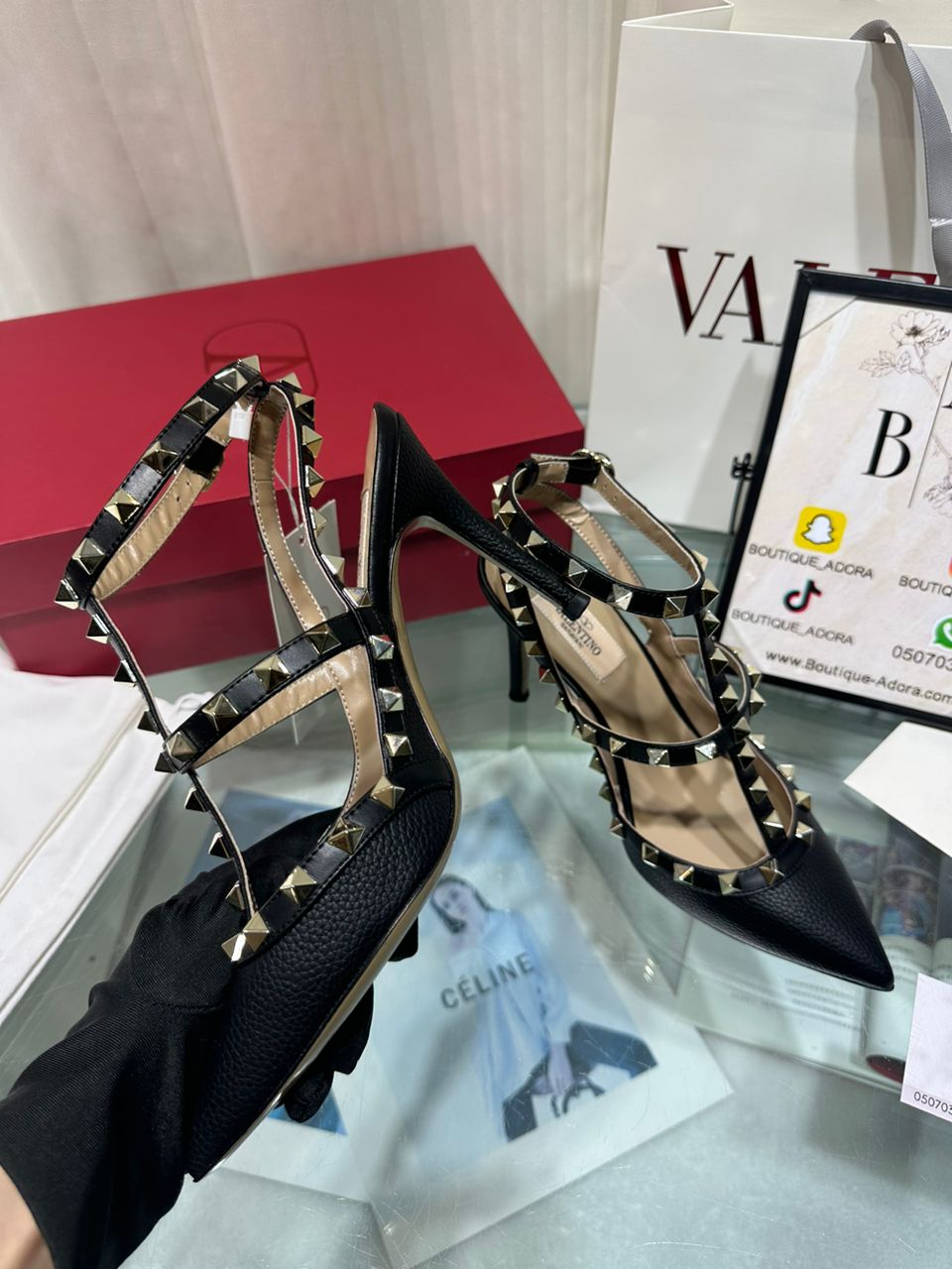 Valentino Rockstud leather pumps